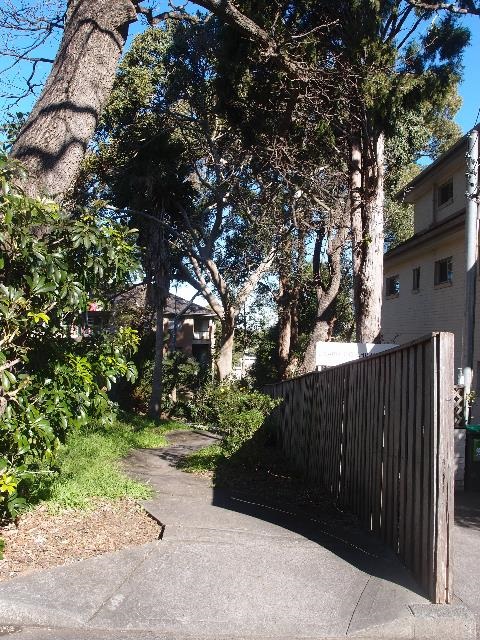 Cement path entry next to housing